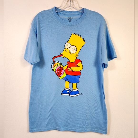 Simpsons Other - The Simpsons Men's Blue Graphic T-shirt, Size Medium